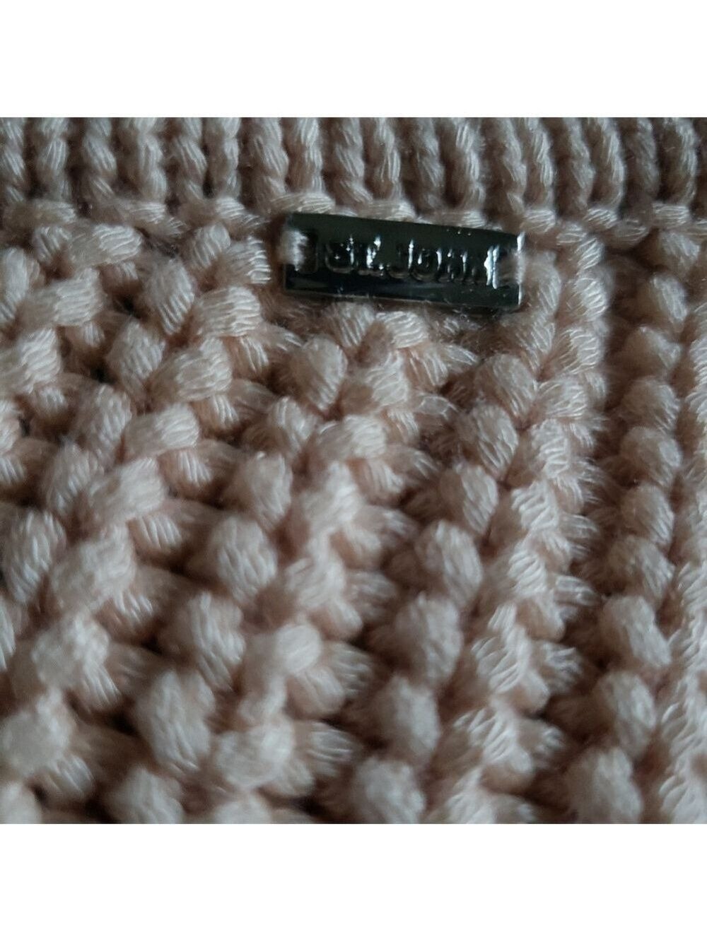 St. John Pink White Asymmetrical Knit Sweater Petite - Picture 7 of 8